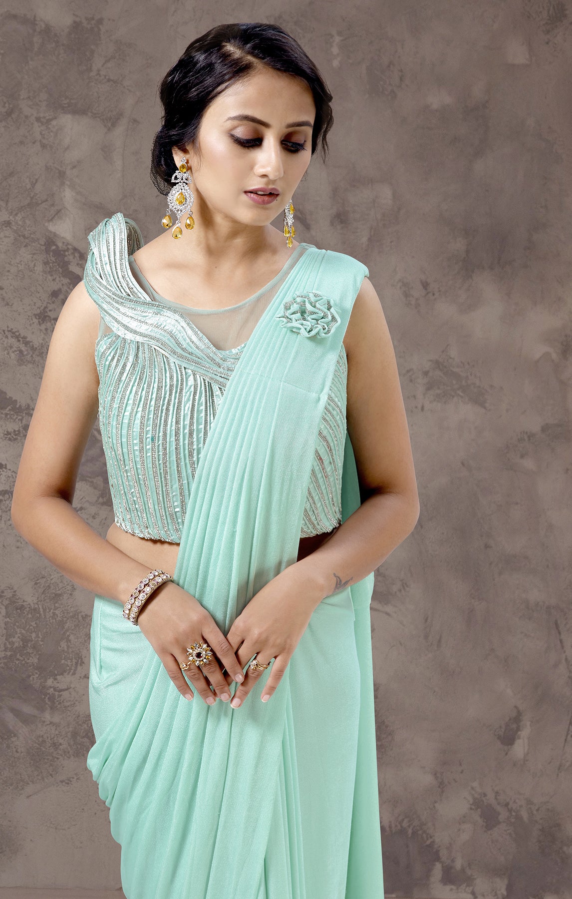 Latest Floral Print Organza saree - Joshindia - Joshindia