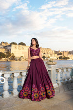 Purple Color Designer Silk lehenga Choli