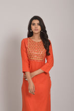 Buy Orange Kurtis for Women Online in India - Joshindia