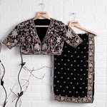 Black Saree - Black Designer Sarees Online - Joshindia