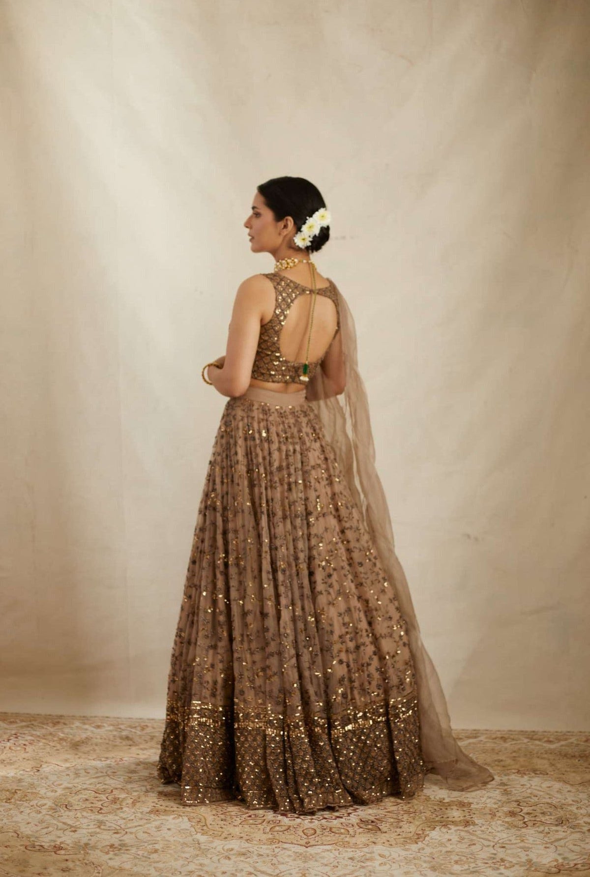 Brown Color Designer Embroidery Lehenga Choli