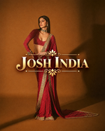 Red Faux Georgette Saree Embroidery Sequins Real Mirror Work Border with Blouse