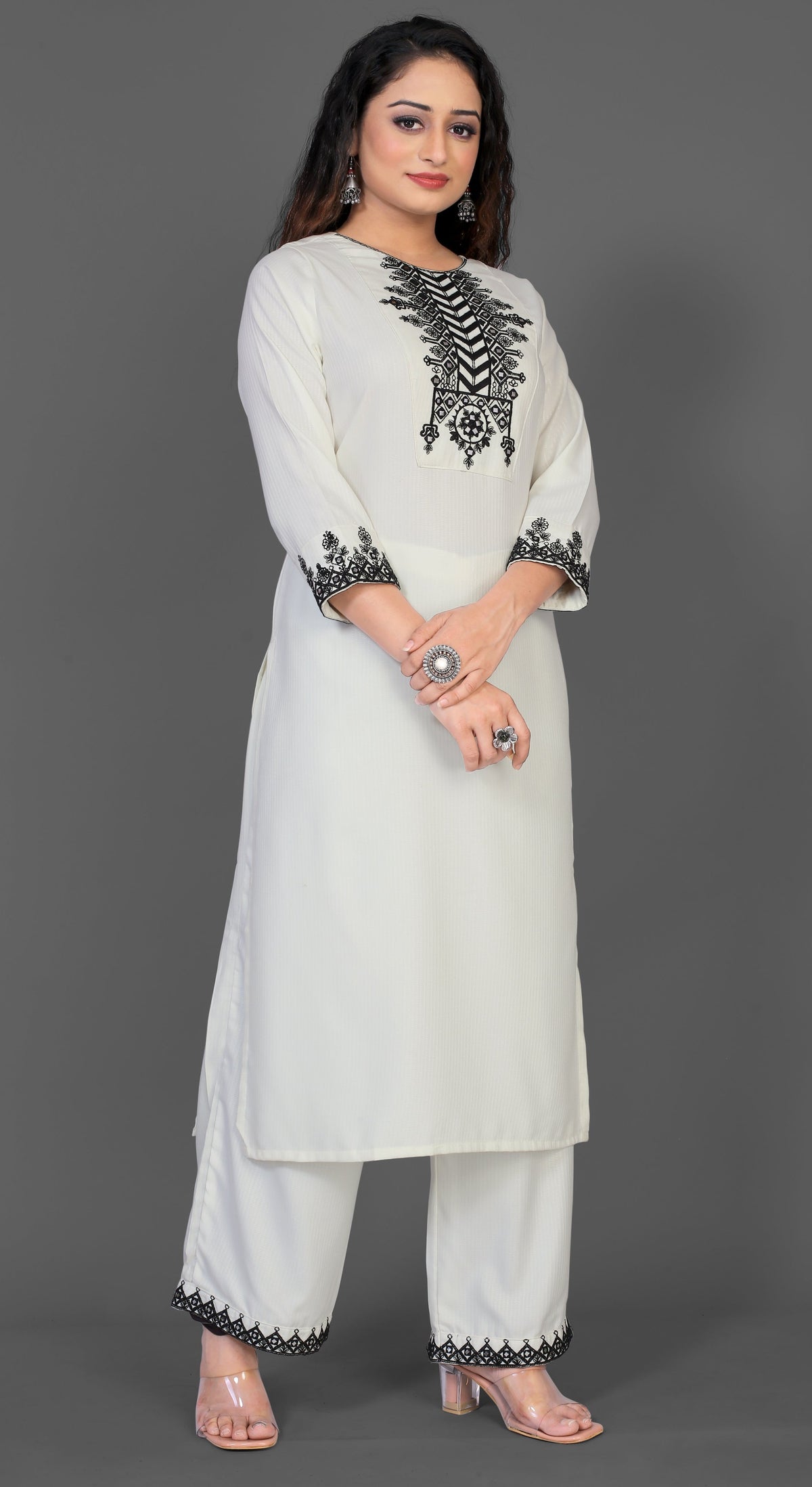 Buy Beautiful Designer White Color Kurta Set For Women - Joshindia