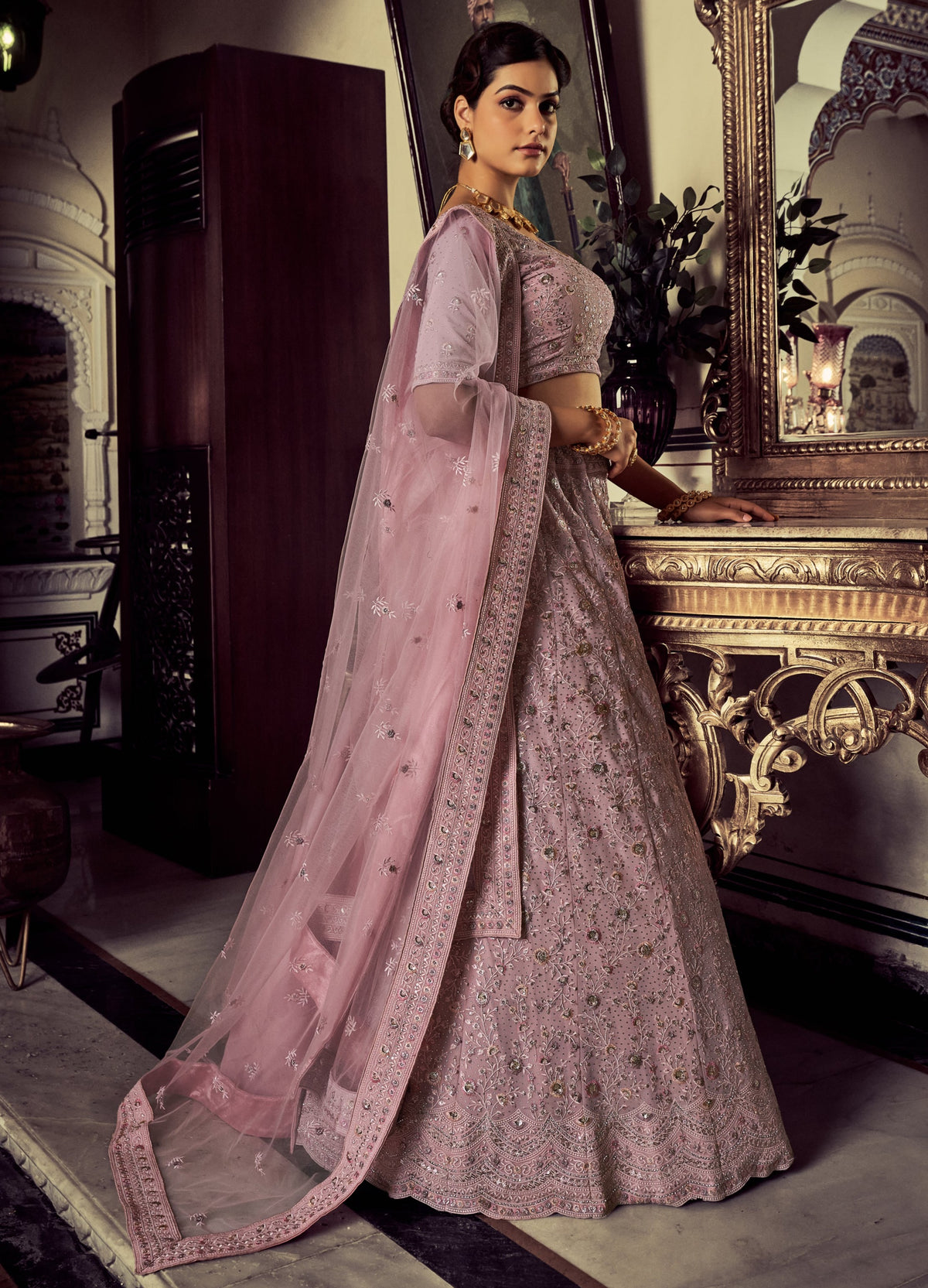 Buy Amazing Designer Mauve Color Lehenga Choli For Elegant Look - Joshindia
