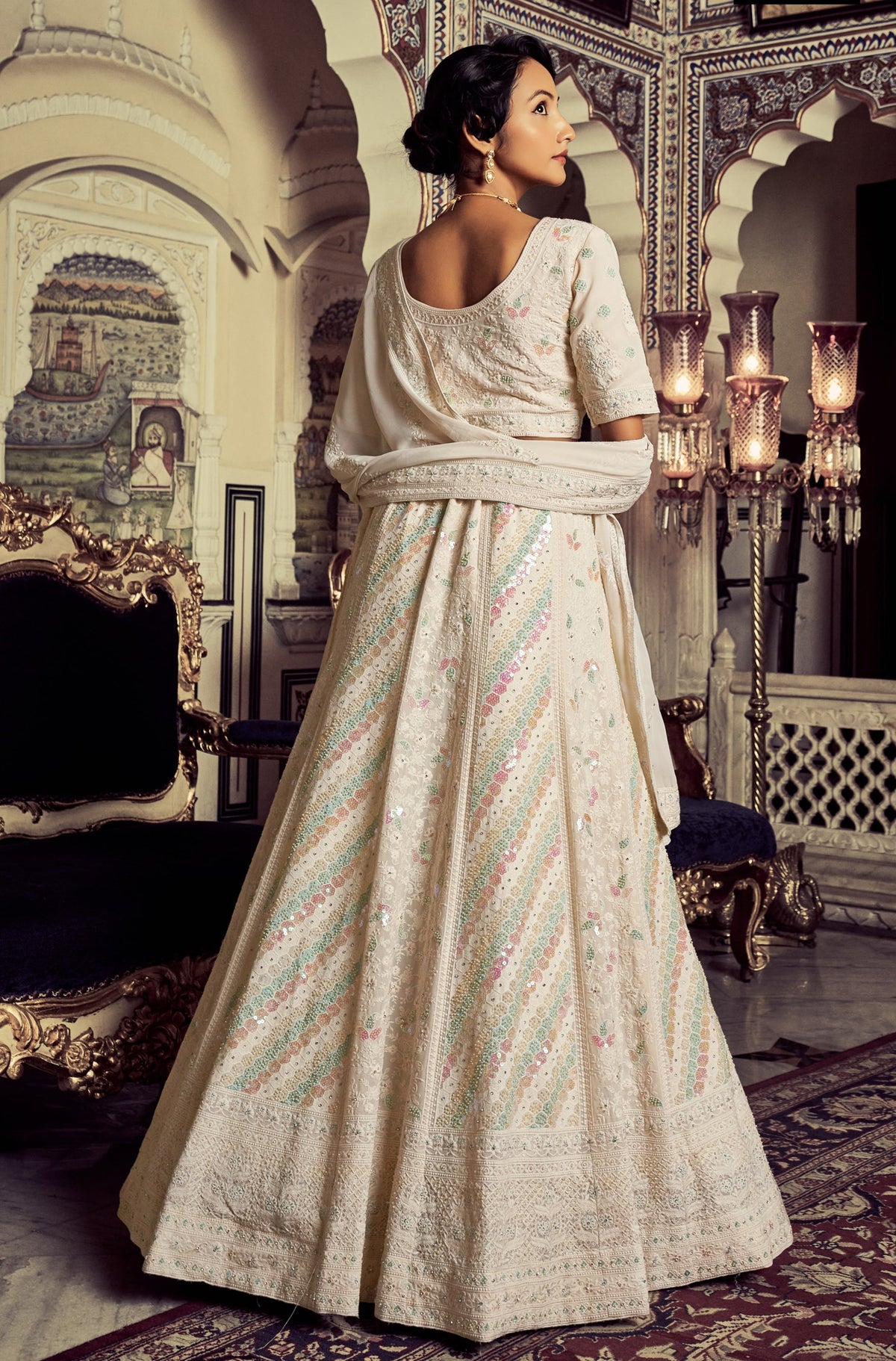 Buy Most Trending Designer White Color Lehenga Choli For Bridal Look - Joshindia