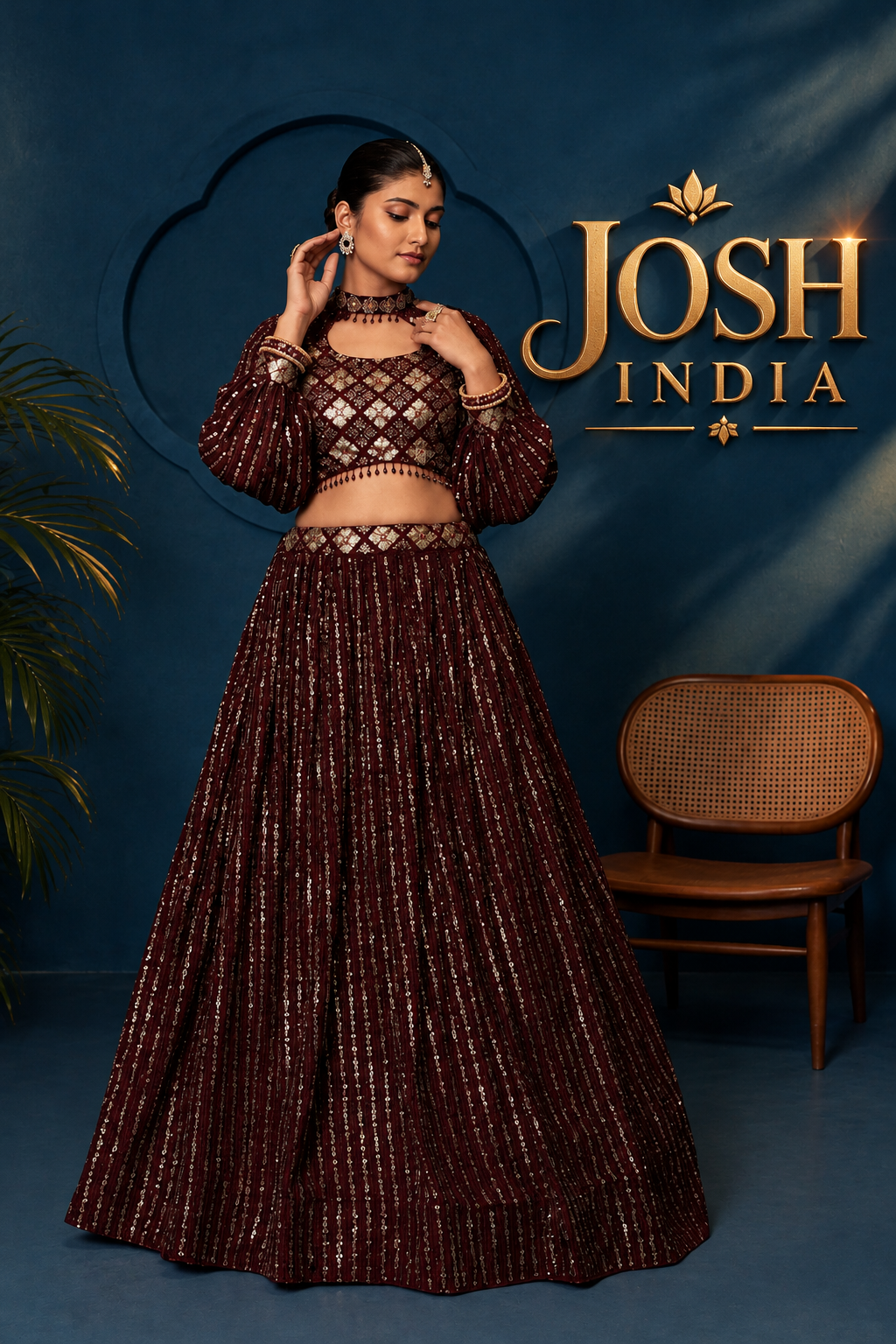 Black Georgette Lehenga Choli Sequins Zari Work Choker Sleeves Semi Stitched
