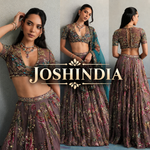 Georgette Lehenga with Digital Print & Sequence Figure Work | Can-Can Canvas Layers