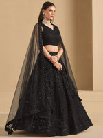 Black Color Designer Georgette Embroidery Lehenga Choli