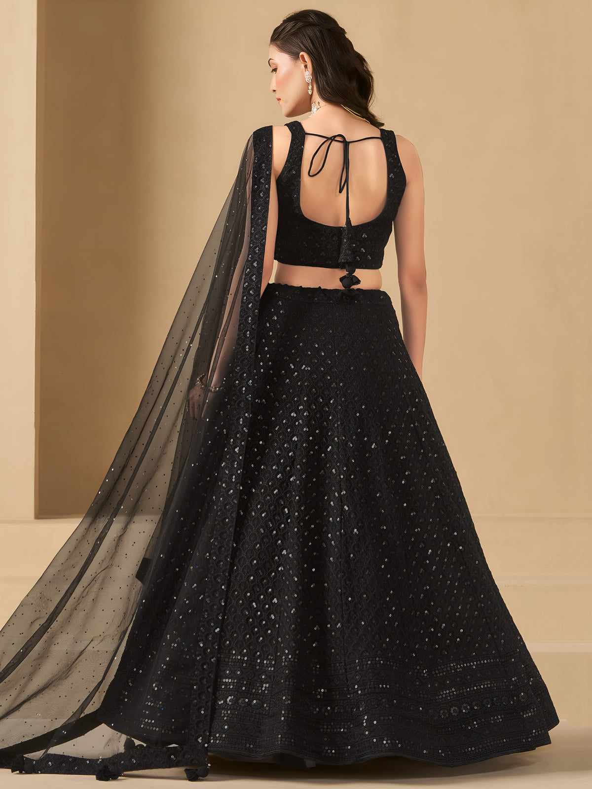 Black Color Designer Georgette Embroidery Lehenga Choli