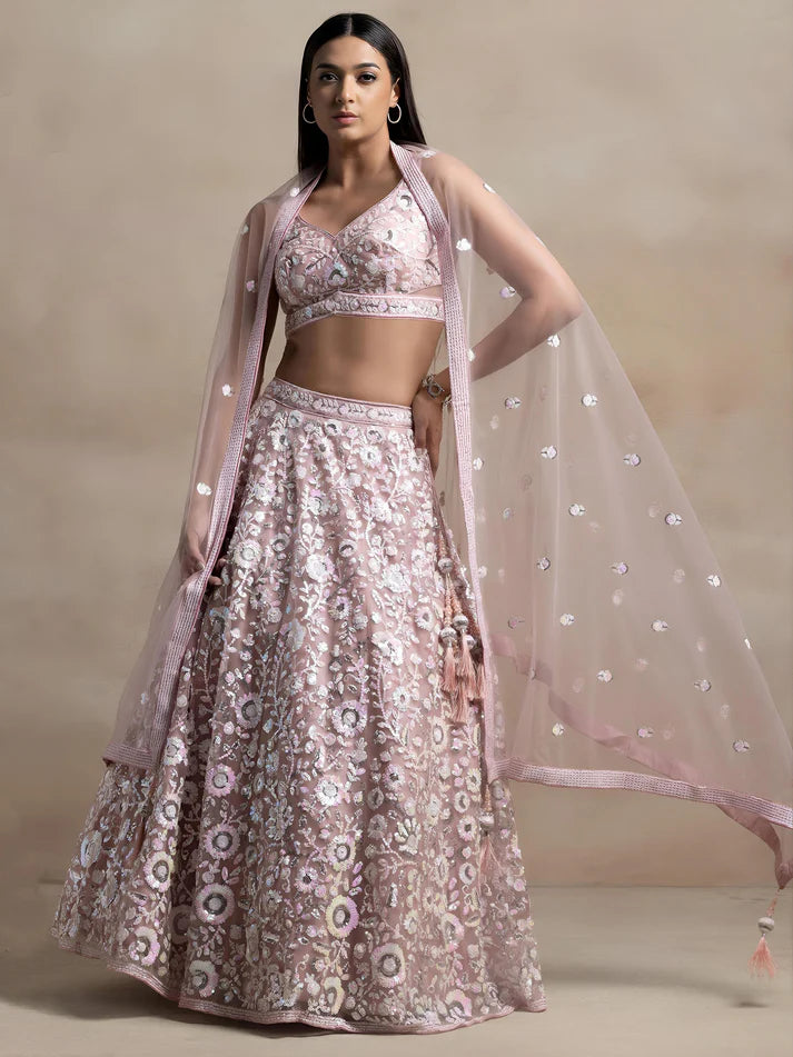 Buy Pink Color Sequence Designer Lehenga Choli
