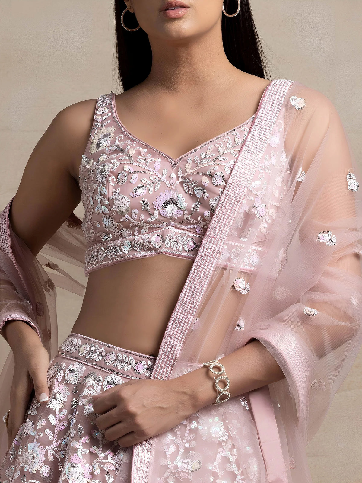 Buy Pink Color Sequence Designer Lehenga Choli