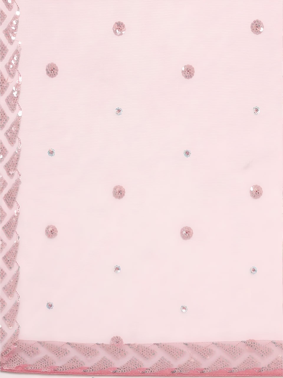 Light Pink Sequins Designer Embroidered Lehenga Choli with Net Dupatta