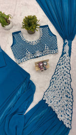 Designer Party Wear Georgette Ready To wear Saree