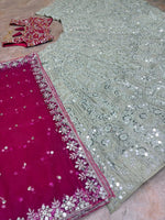 Pink & White Bollywood Style Lehenga Choli Faux Georgette Sequins Embroidery Party Wear Lehenga