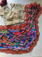 Digital Print Patola Georgette Party Wear Saree with Swarovski & 5mm Sequins Work