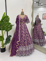 Purple Jacquard Designer Lehenga Choli for Women
