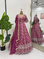 Jacquard Designer Embroidery Lehenga Choli for Women