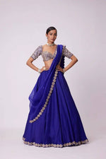 Blue Fox Georgette Lehenga Choli with Sequins Work Designer Party Wear Lehenga