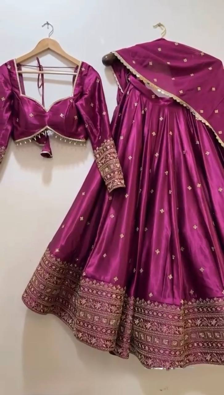 Purple Designer Lehenga for Women Thread & Sequence Work Bridal Wear