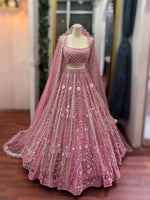 Light Pink Designer Butterfly Net Lehenga Choli