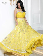 Yellow Designer Georgette Lehenga Choli for Women