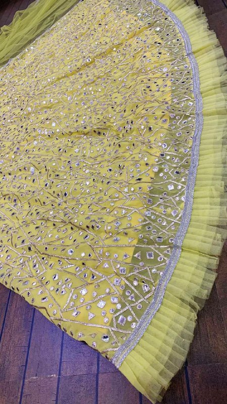 Yellow Designer Georgette Lehenga Choli for Women