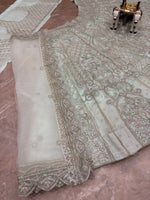 White Designer Butterfly Net Lehenga Choli