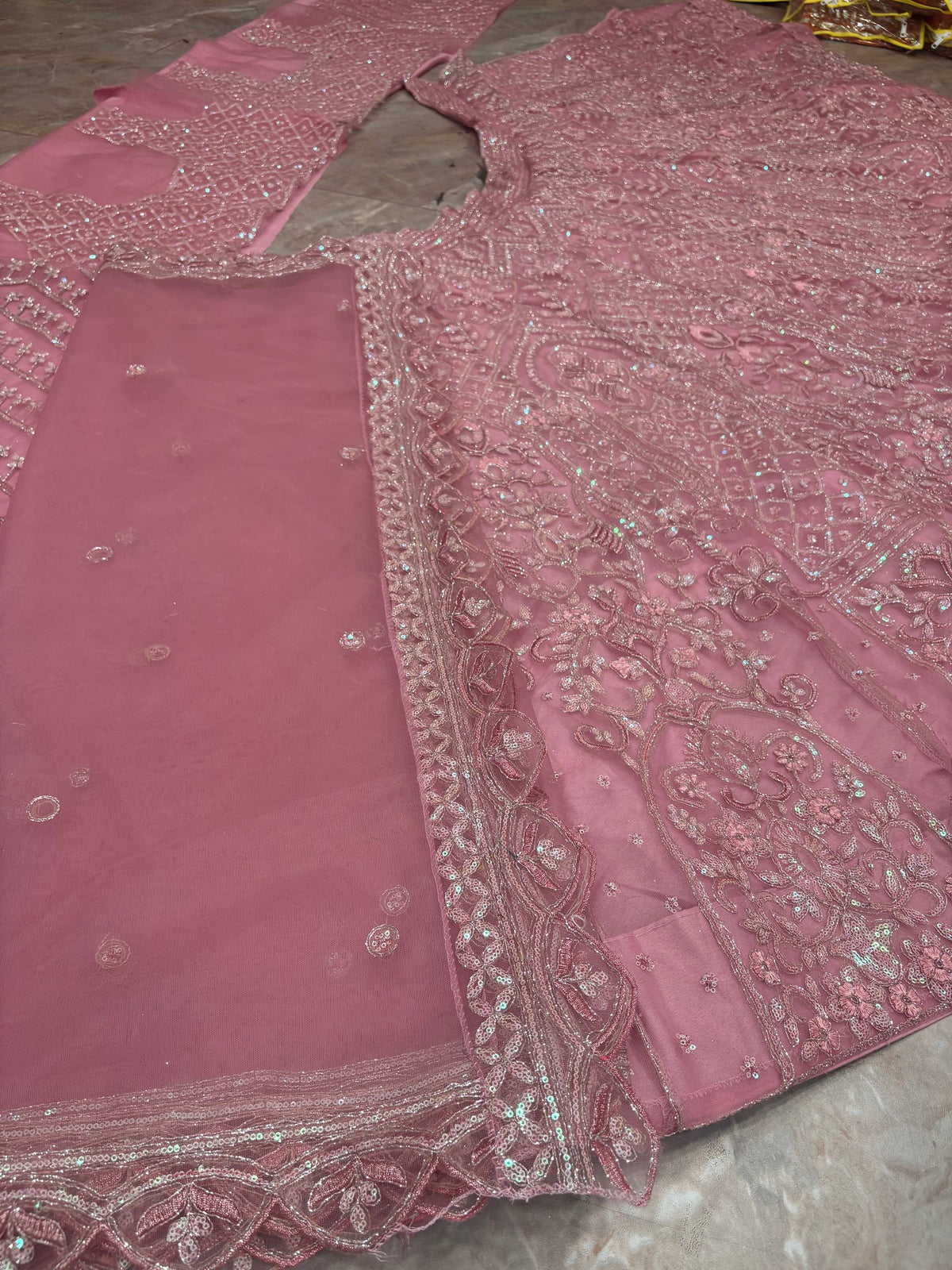 Light Pink Designer Butterfly Net Lehenga Choli