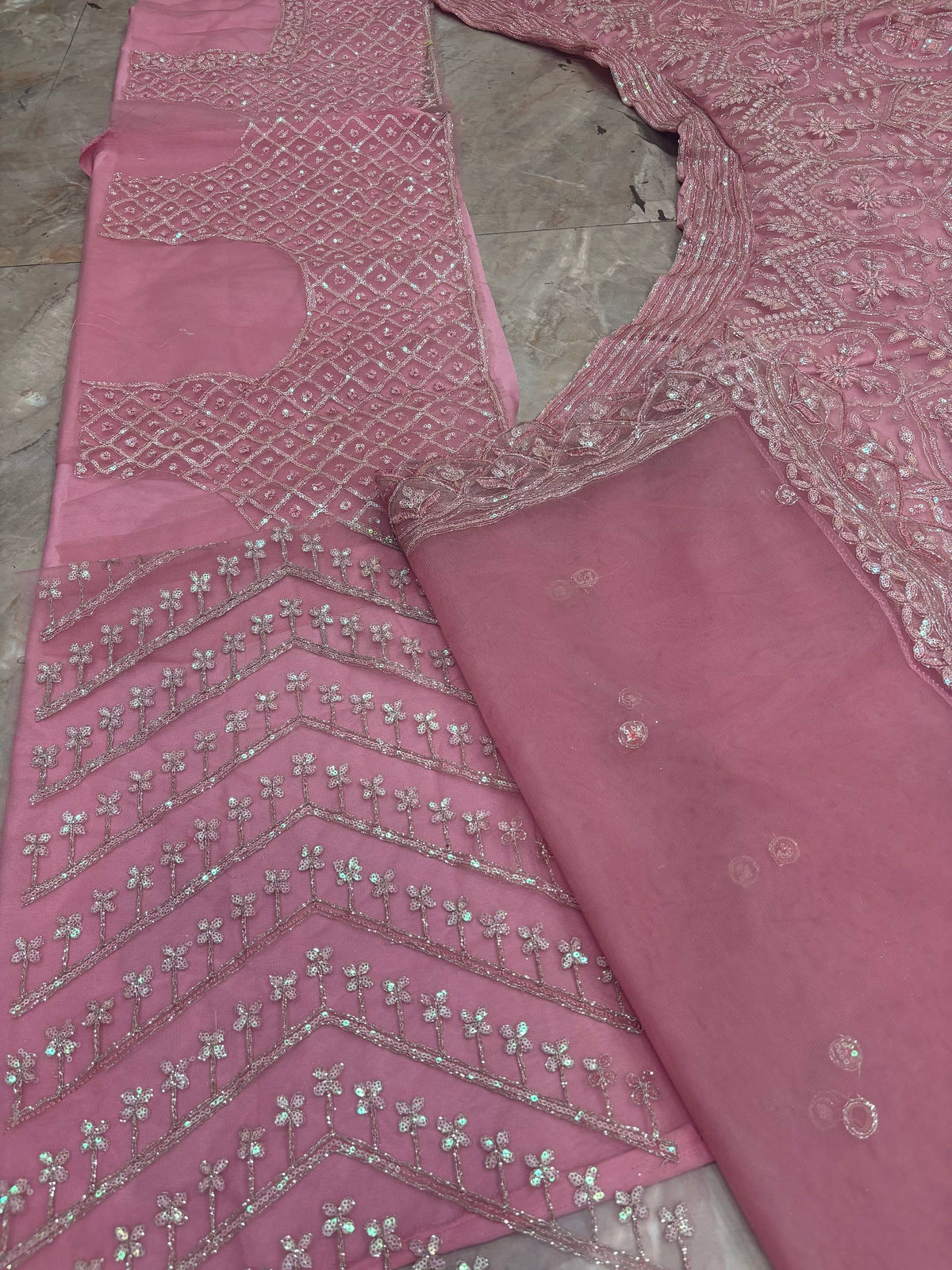 Light Pink Designer Butterfly Net Lehenga Choli