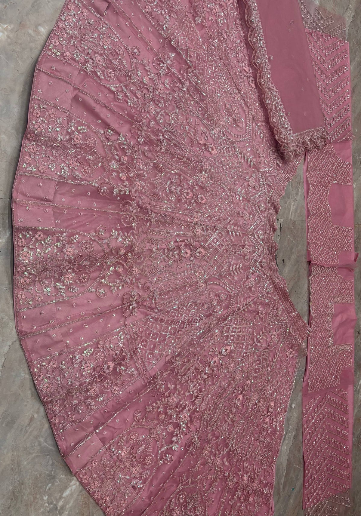 Light Pink Designer Butterfly Net Lehenga Choli