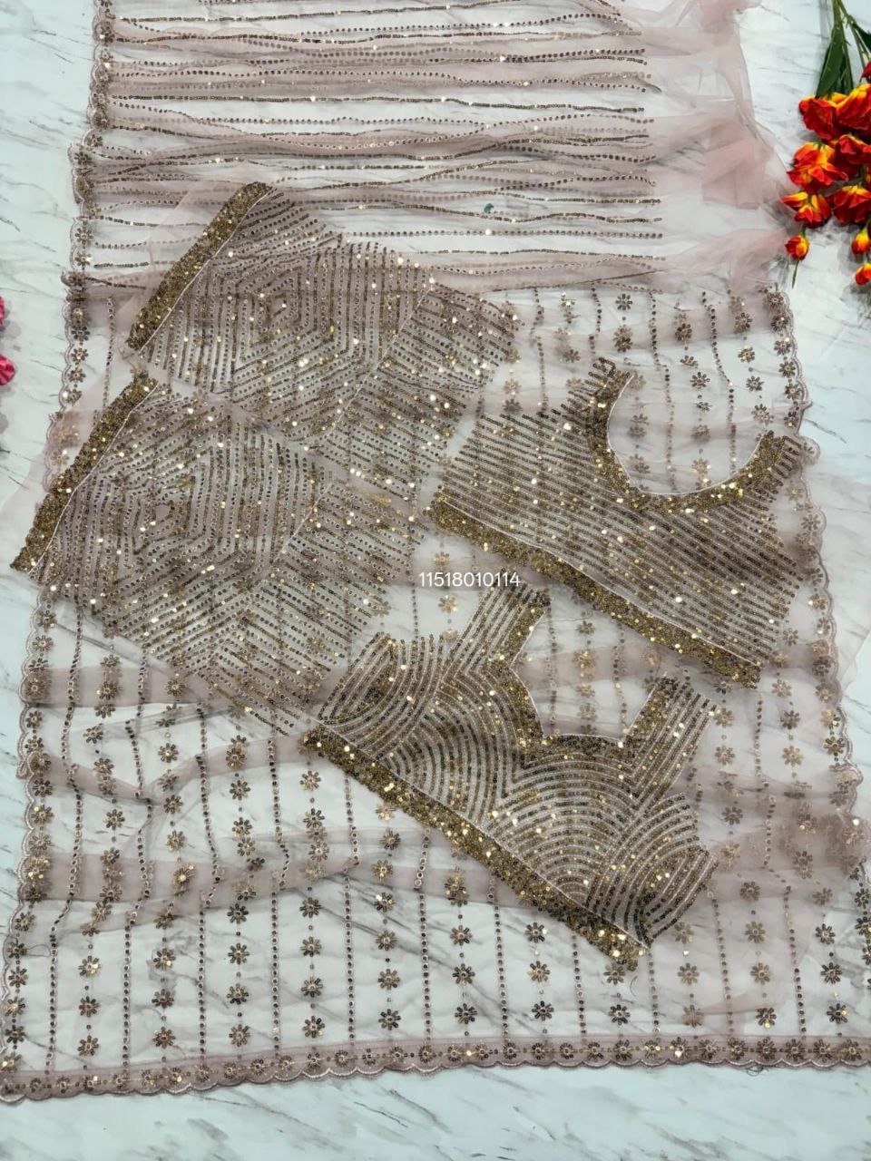 Golden Color Designer Bollywood Style Designer Saree