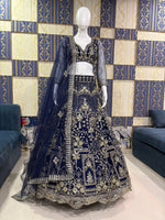Royal Blue Soft Net Lehenga Choli with Coding Sequins Work for Women