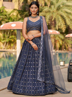 Gray Color PartyWear Designer Lehenga Choli