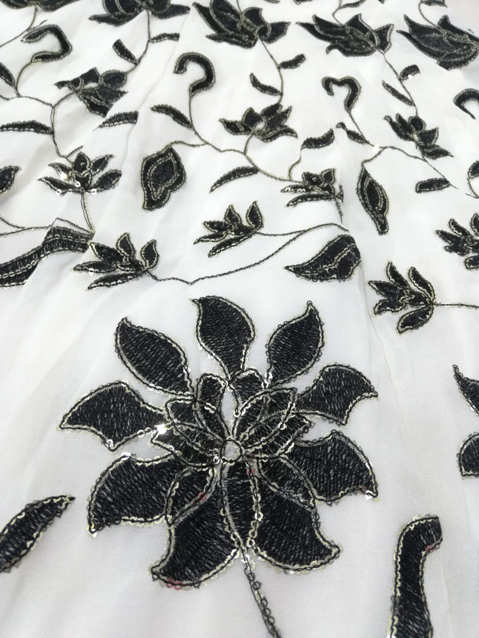 Black And White Floral Lehenga Set - Joshindia