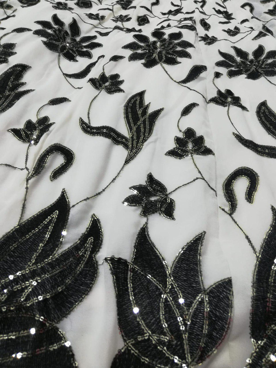 Black And White Floral Lehenga Set - Joshindia