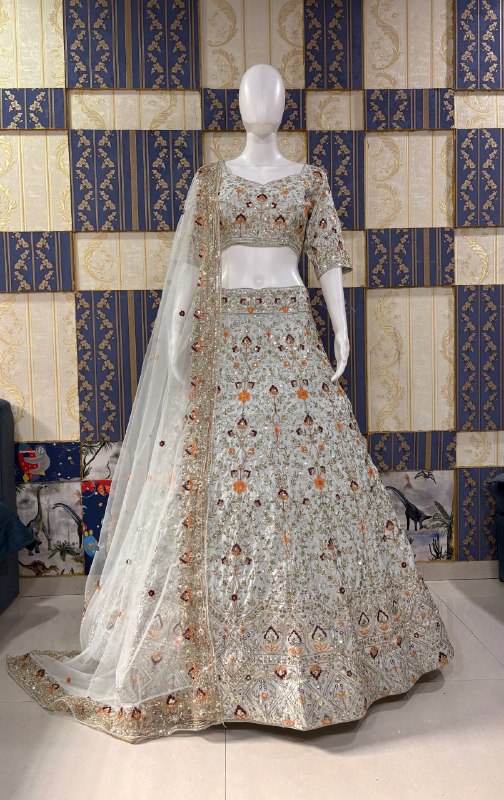 Premium Satin Silk with Sequins Designer Embroidery Party Wear Lehenga Choli