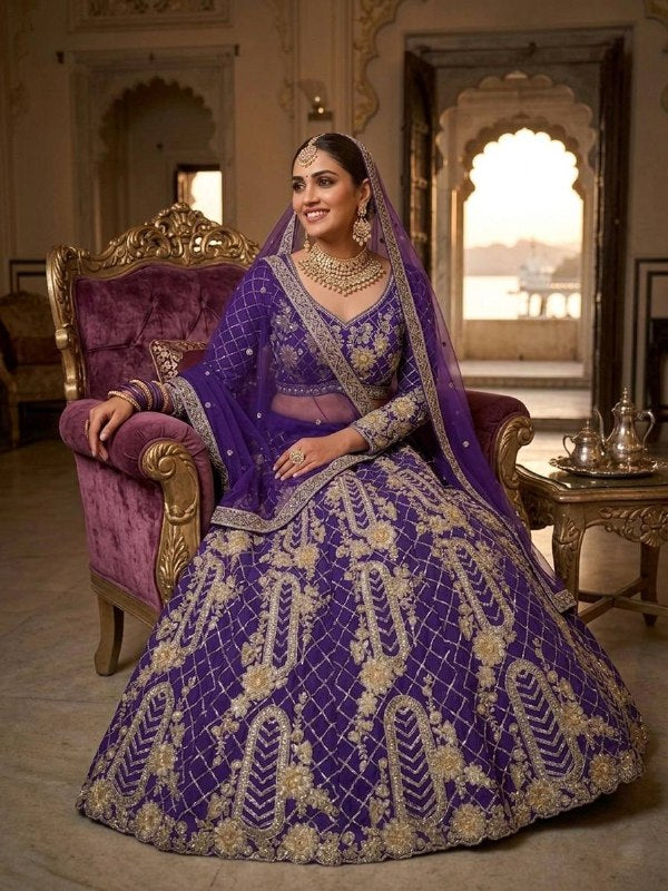 Premium Soft Net Lehenga Choli with Sequins Coding Work