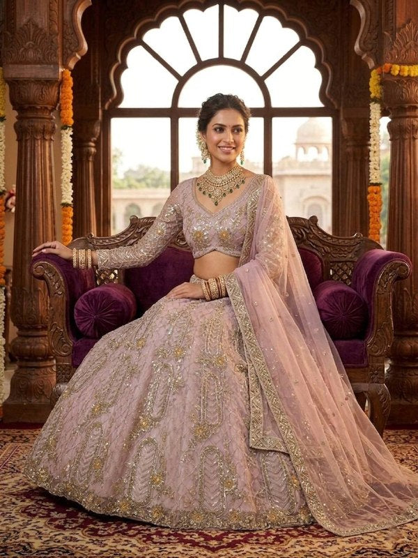 Premium Soft Net Lehenga with Sequins Coding Work