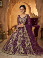 Purple Premium Soft Net Lehenga Choli with Sequins Coding Work