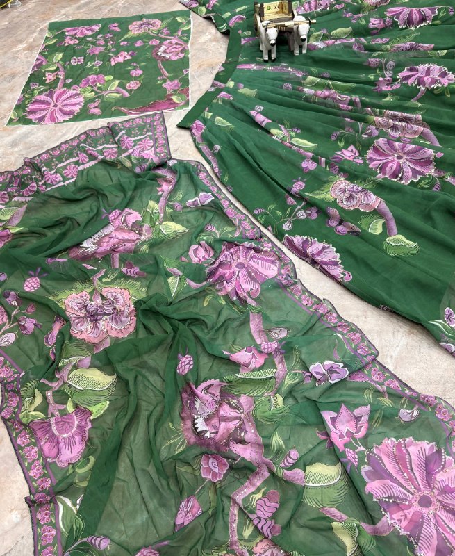 Green Premium Faux Georgette Lehenga Choli