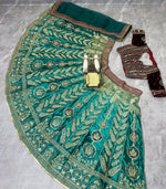 Green Premium Japan Satin Silk Lehenga Choli for Women