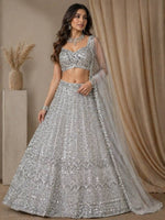 Gray Premium Faux Georgette Lehenga Choli for Women
