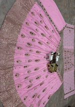 Pink Premium Faux Georgette Lehenga Choli for Women