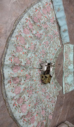 Sky Pink Tabby Silk Pearl Sequins Embroidered Lehenga Choli