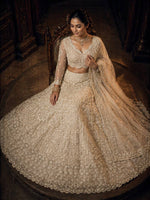 White Color Designer Butterfly Net Lehenga Choli for Women