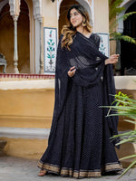 Black Leheriya Wave Designer Lehenga Set for Wedding & Festive Wear