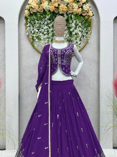 trending purple peplum Lehngha with Dupata - JOSHINDIA - Joshindia