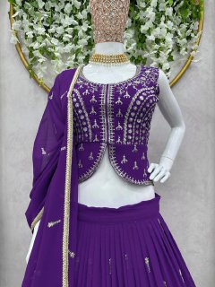 trending purple peplum Lehngha with Dupata - JOSHINDIA - Joshindia