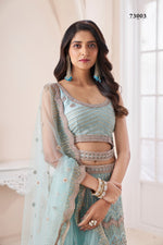 Premium Turquoise Blue Color Heavy Designer Lehenga Choli Buy Online - Joshindia