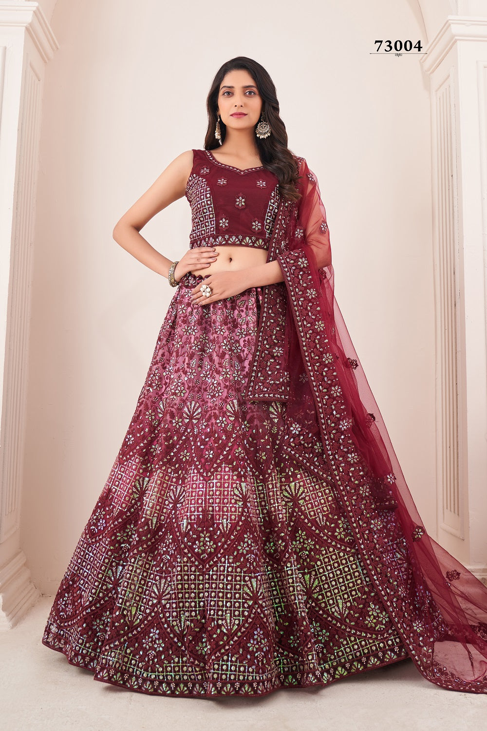 Trendy Burgundy Designer Lehenga Choli At Best Price - Joshindia